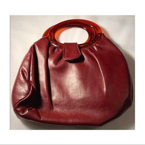 Vintage 1960s-1970s leather & lucite handbag